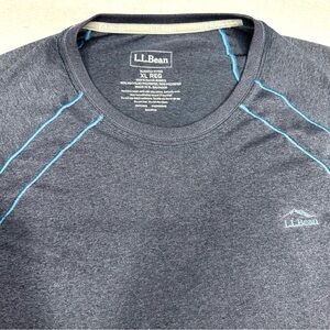 L.L. Bean Short Sleeve Tee T-Shirt Mens XL Quick-Dry Trail Lightweight Navy Blue